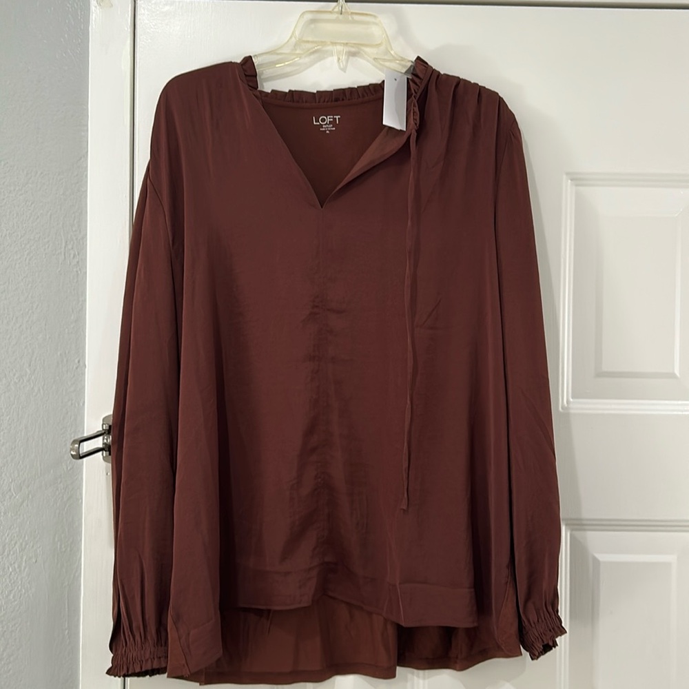 NWT brown LOFT Blouse